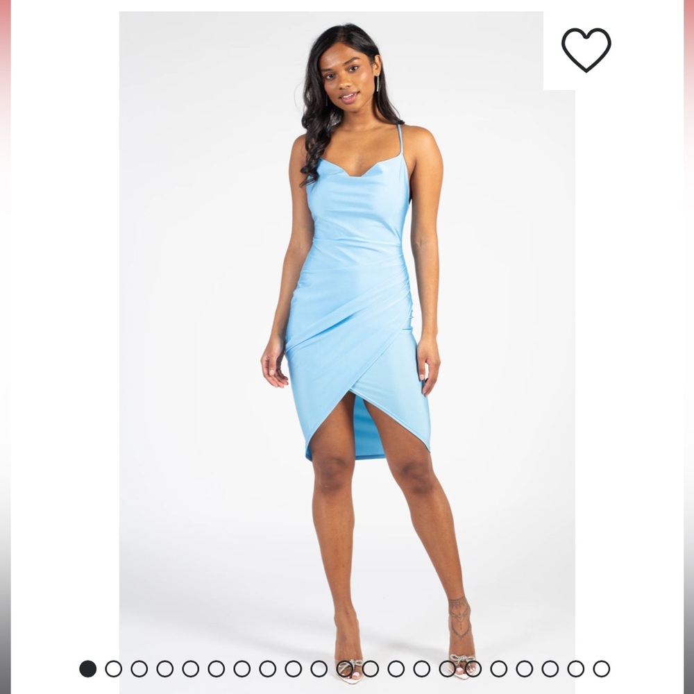 Misty Rose by Honey Stretchy Teal Dress (see actual photos)